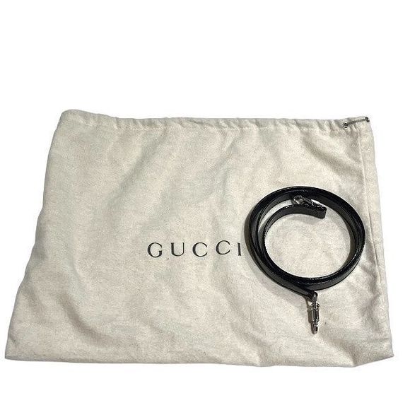 Gucci Bamboo 000-2032-0509 2WAY Black Bag Shoulder Bag Handbag Women - Picture 5 of 9